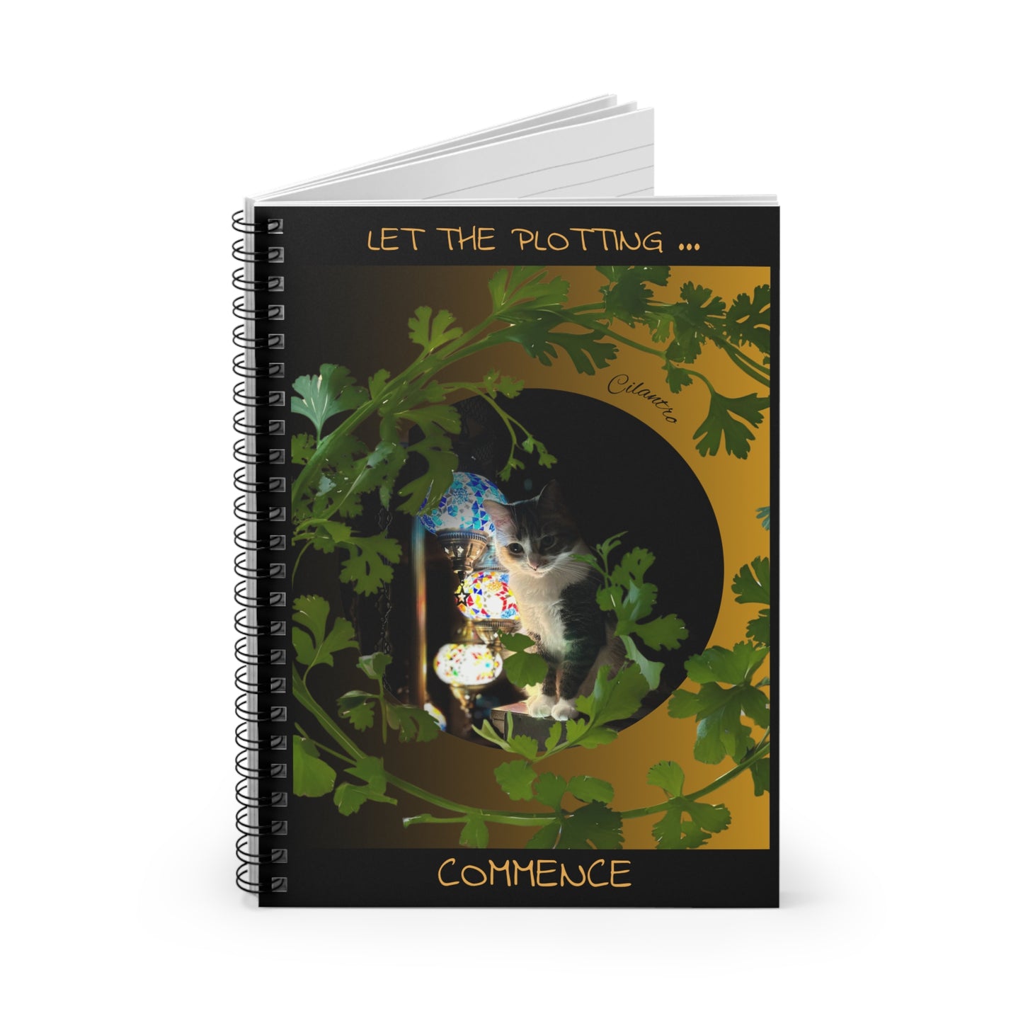 Whimsical Cat Spiral Notebook, Floral Notebook, Cute Cat Journal, Artistic Notepad, Gift for Cat Lovers, Aesthetic Stationery