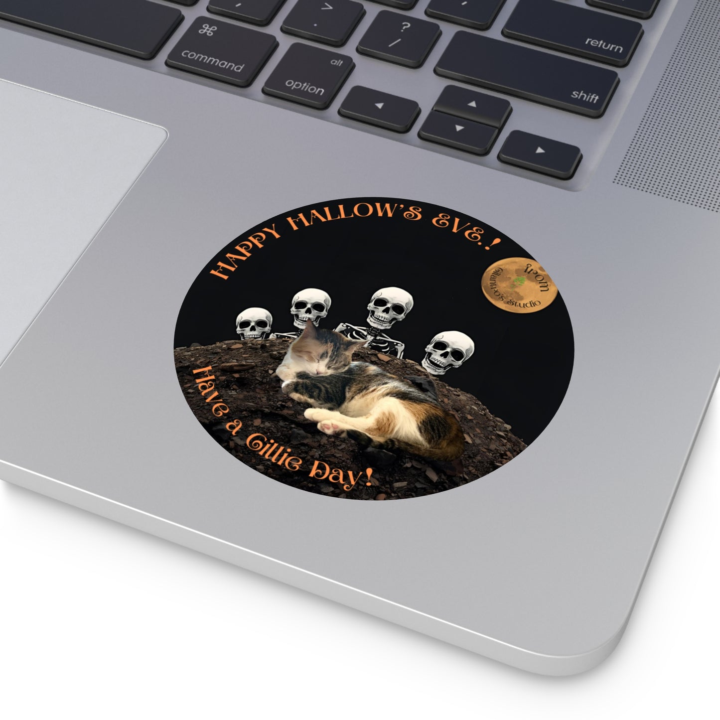 Happy Hallow's Eve.!! Halloween Cat Stickers, Spooky Vinyl Decals, Home Decor, Gift for Cat Lovers, Trick or Treat, Fall Celebration