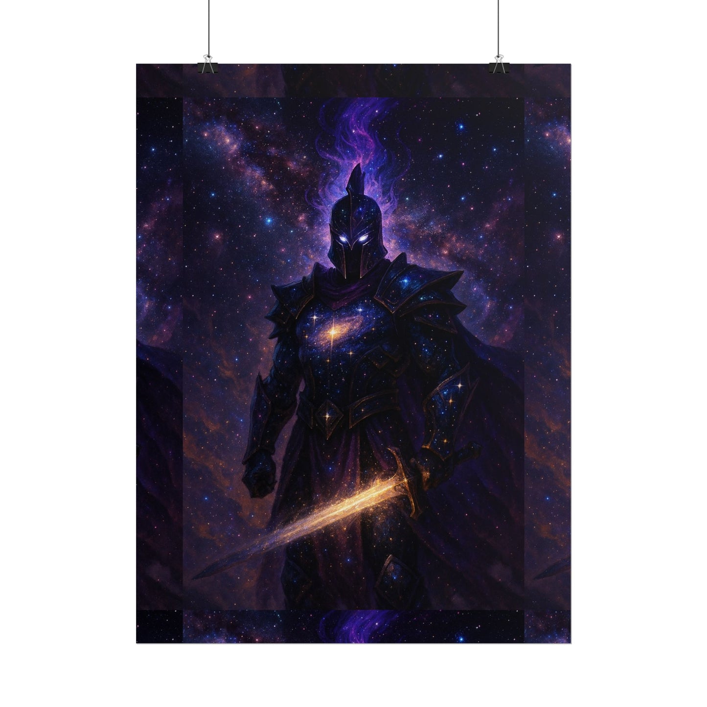 Cosmic Warrior Rolled Posters, Fantasy Wall Art, Space Decor, Home Aesthetic, Gift for Gamers and Sci-Fi Lovers