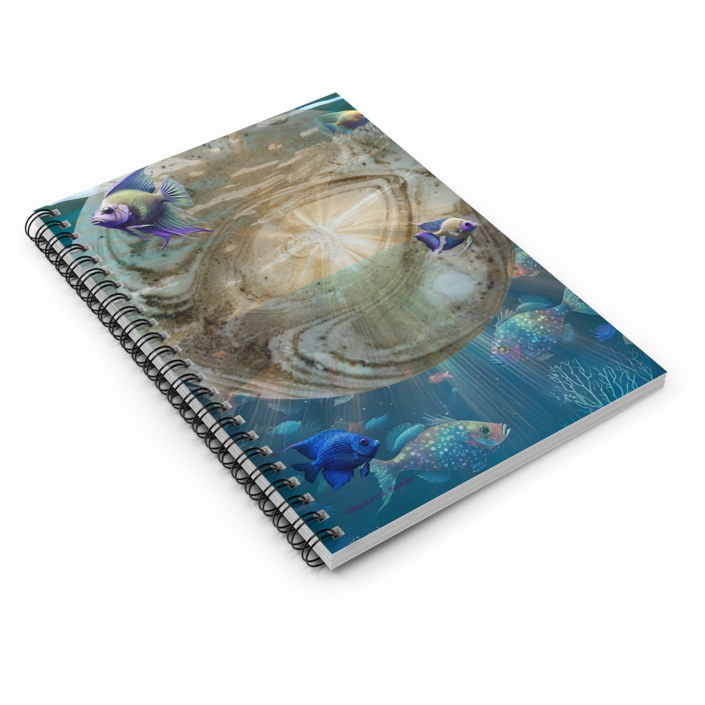 Underwater Dreams Spiral Notebook - Ruled Line with Fish Design