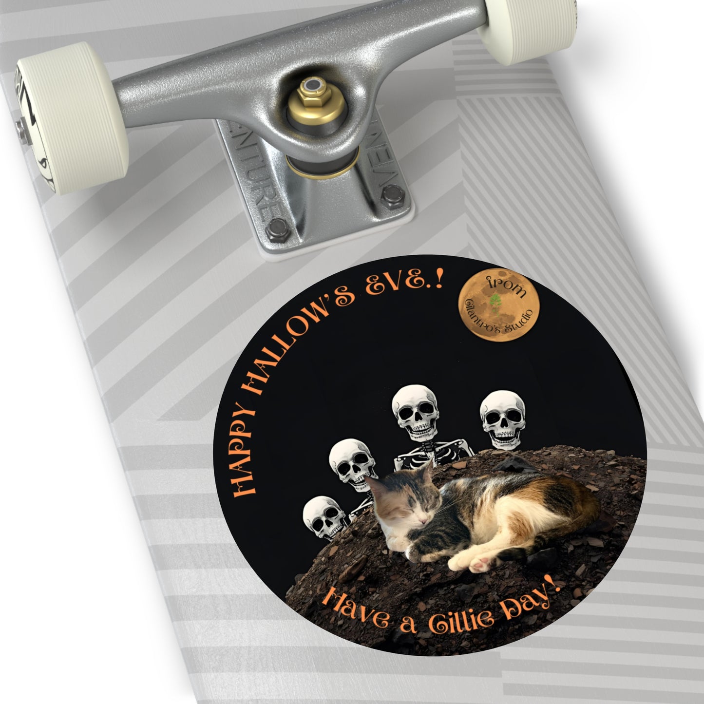 Happy Hallow's Eve.!! Halloween Cat Stickers, Spooky Vinyl Decals, Home Decor, Gift for Cat Lovers, Trick or Treat, Fall Celebration