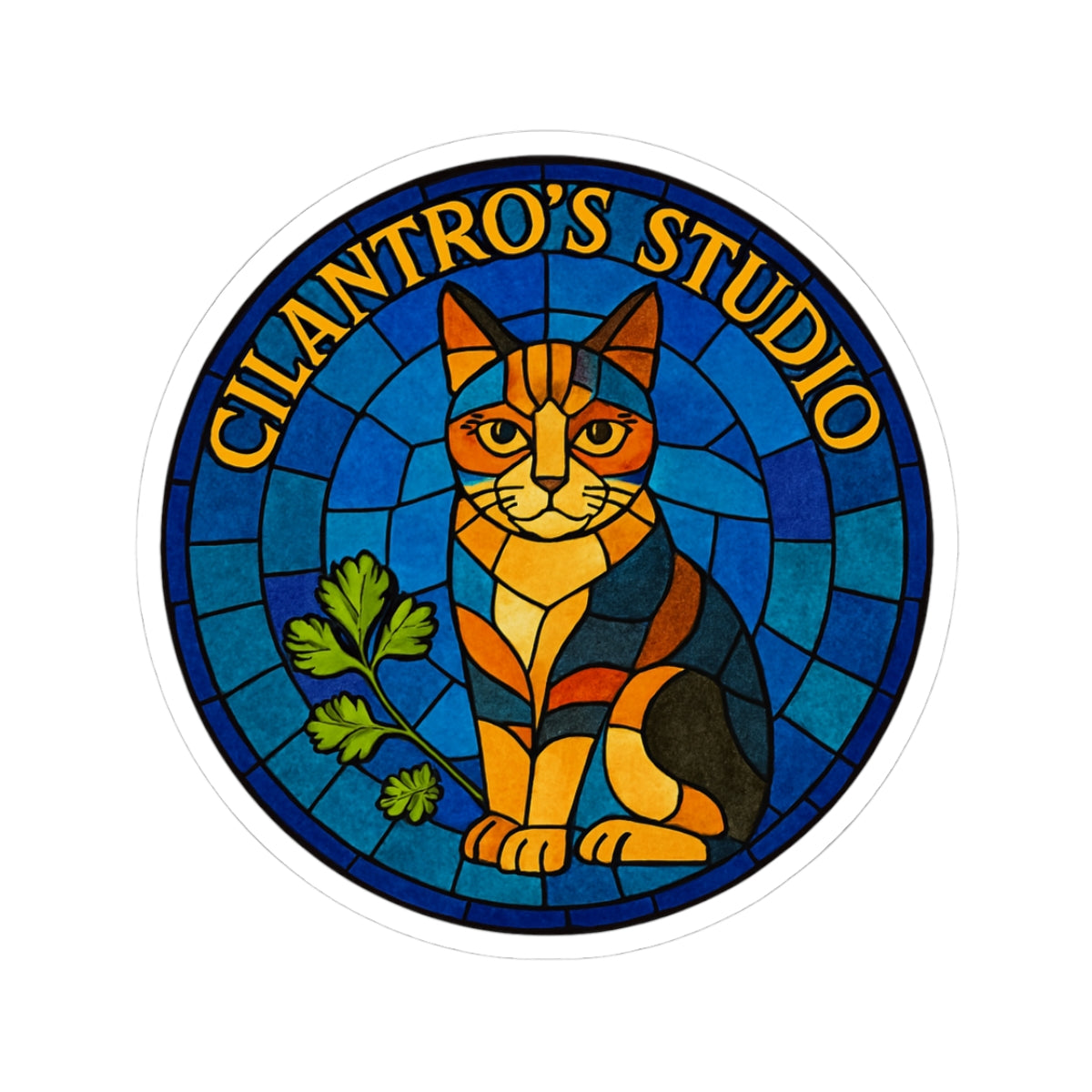 Vibrant Cat Art Stickers for Pet Lovers, Botanical Decor, Laptop Decals, Gift for Cat Owners, Home & Studio Decoration, Stationery Accents