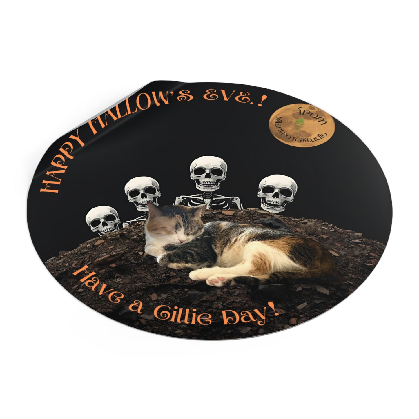 Happy Hallow's Eve.!! Halloween Cat Stickers, Spooky Vinyl Decals, Home Decor, Gift for Cat Lovers, Trick or Treat, Fall Celebration