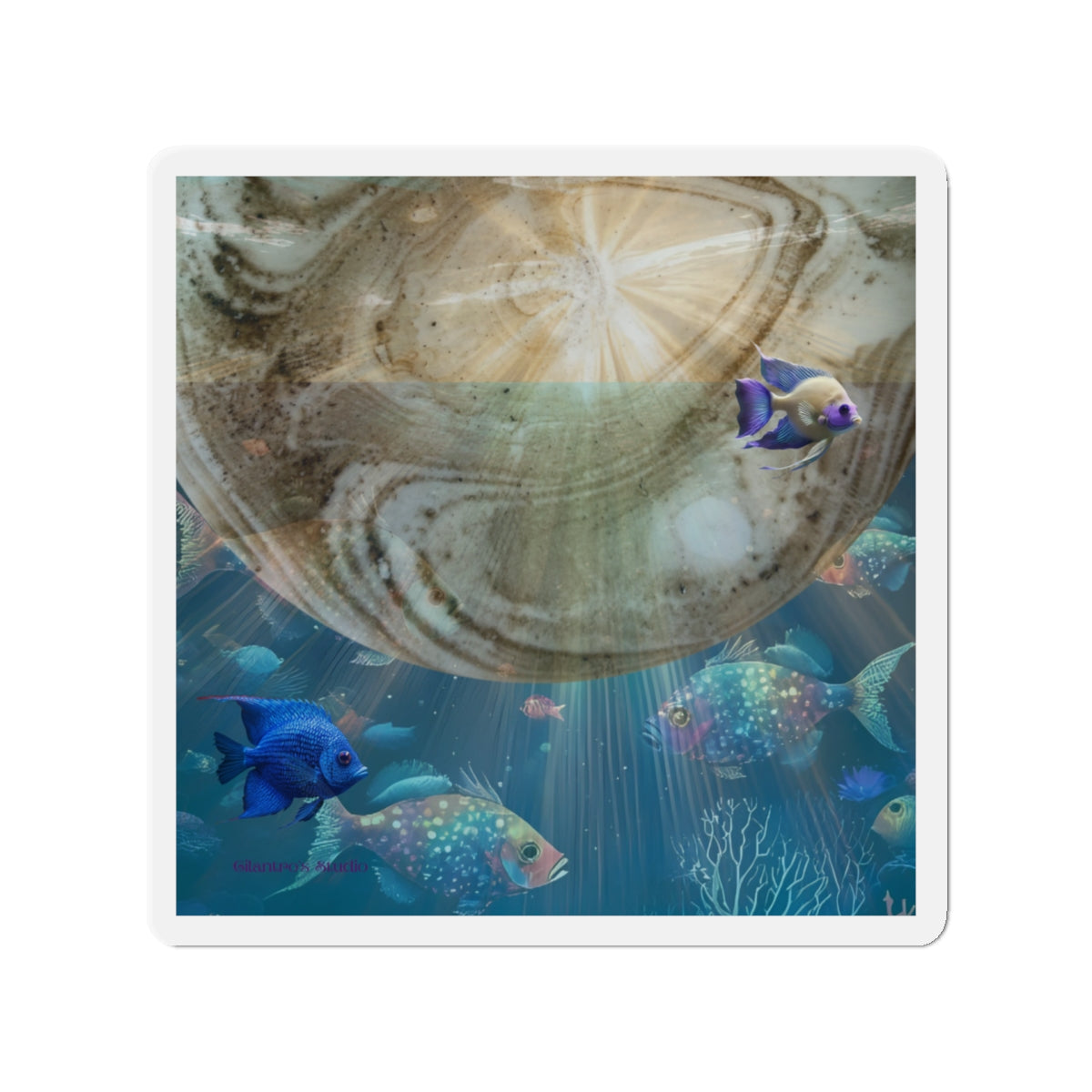 Underwater Scene Die-Cut Magnet - Ocean Vibes Home Decor