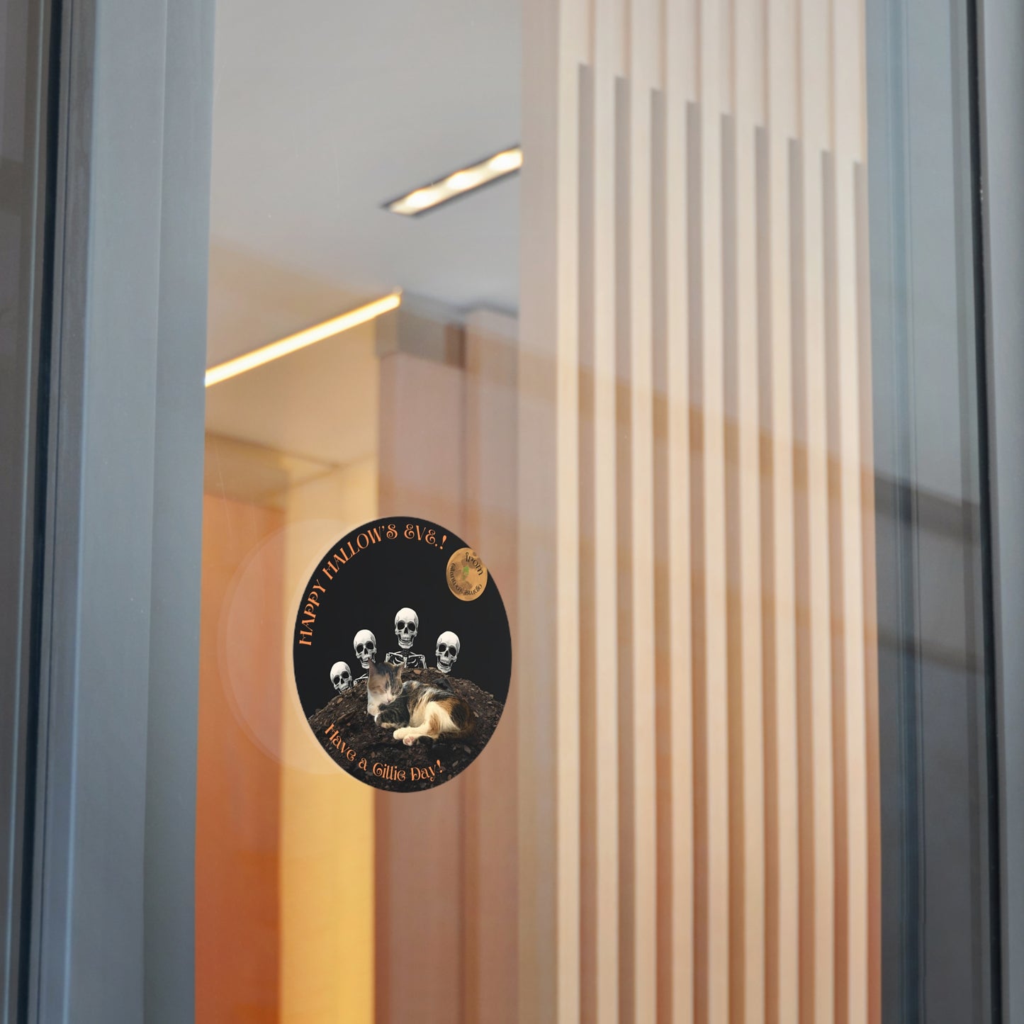 Happy Hallow's Eve.!! Halloween Cat Stickers, Spooky Vinyl Decals, Home Decor, Gift for Cat Lovers, Trick or Treat, Fall Celebration