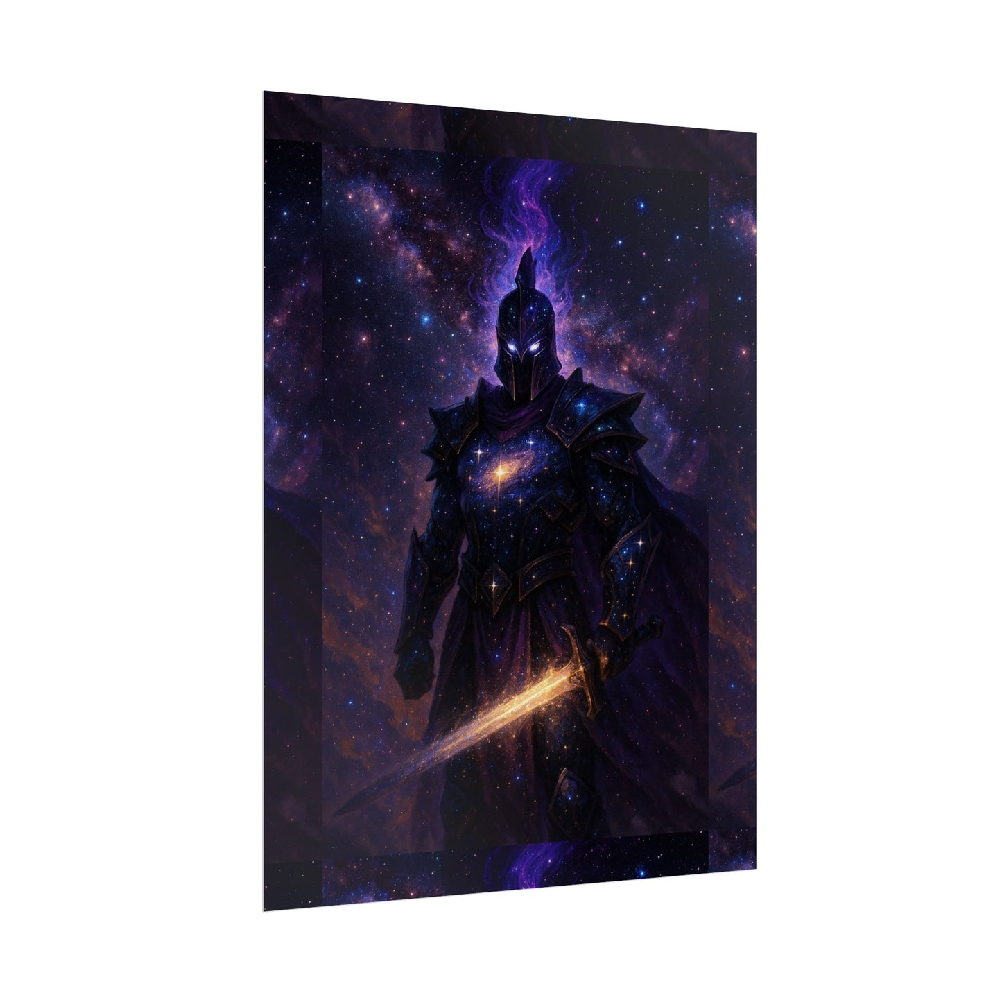 Cosmic Warrior Rolled Posters, Fantasy Wall Art, Space Decor, Home Aesthetic, Gift for Gamers and Sci-Fi Lovers