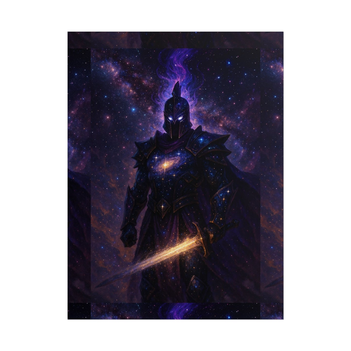 Cosmic Warrior Rolled Posters, Fantasy Wall Art, Space Decor, Home Aesthetic, Gift for Gamers and Sci-Fi Lovers
