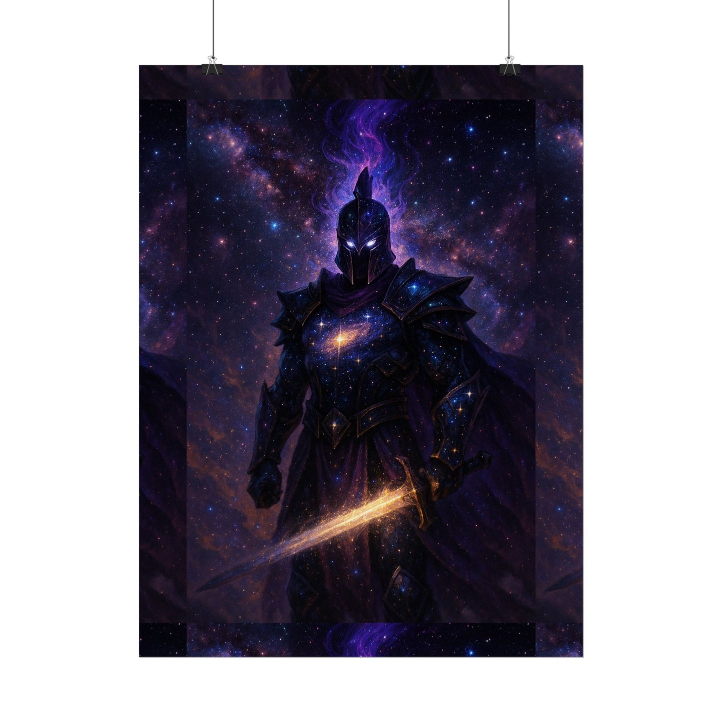Cosmic Warrior Rolled Posters, Fantasy Wall Art, Space Decor, Home Aesthetic, Gift for Gamers and Sci-Fi Lovers