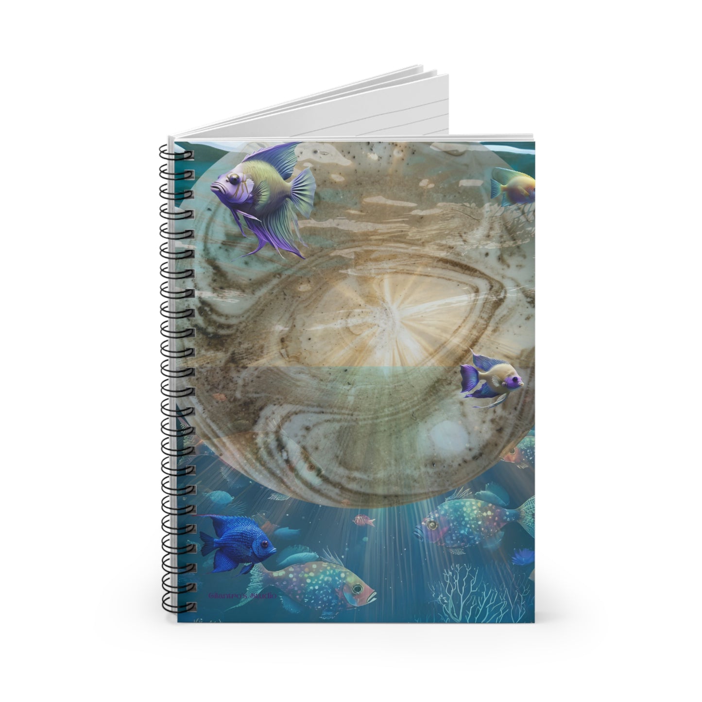 Underwater Dreams Spiral Notebook - Ruled Line with Fish Design