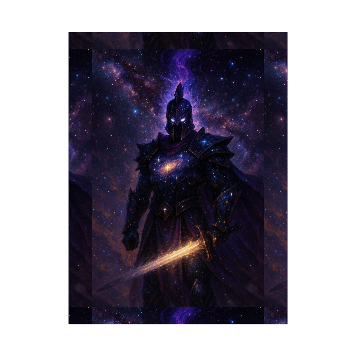 Cosmic Warrior Rolled Posters, Fantasy Wall Art, Space Decor, Home Aesthetic, Gift for Gamers and Sci-Fi Lovers