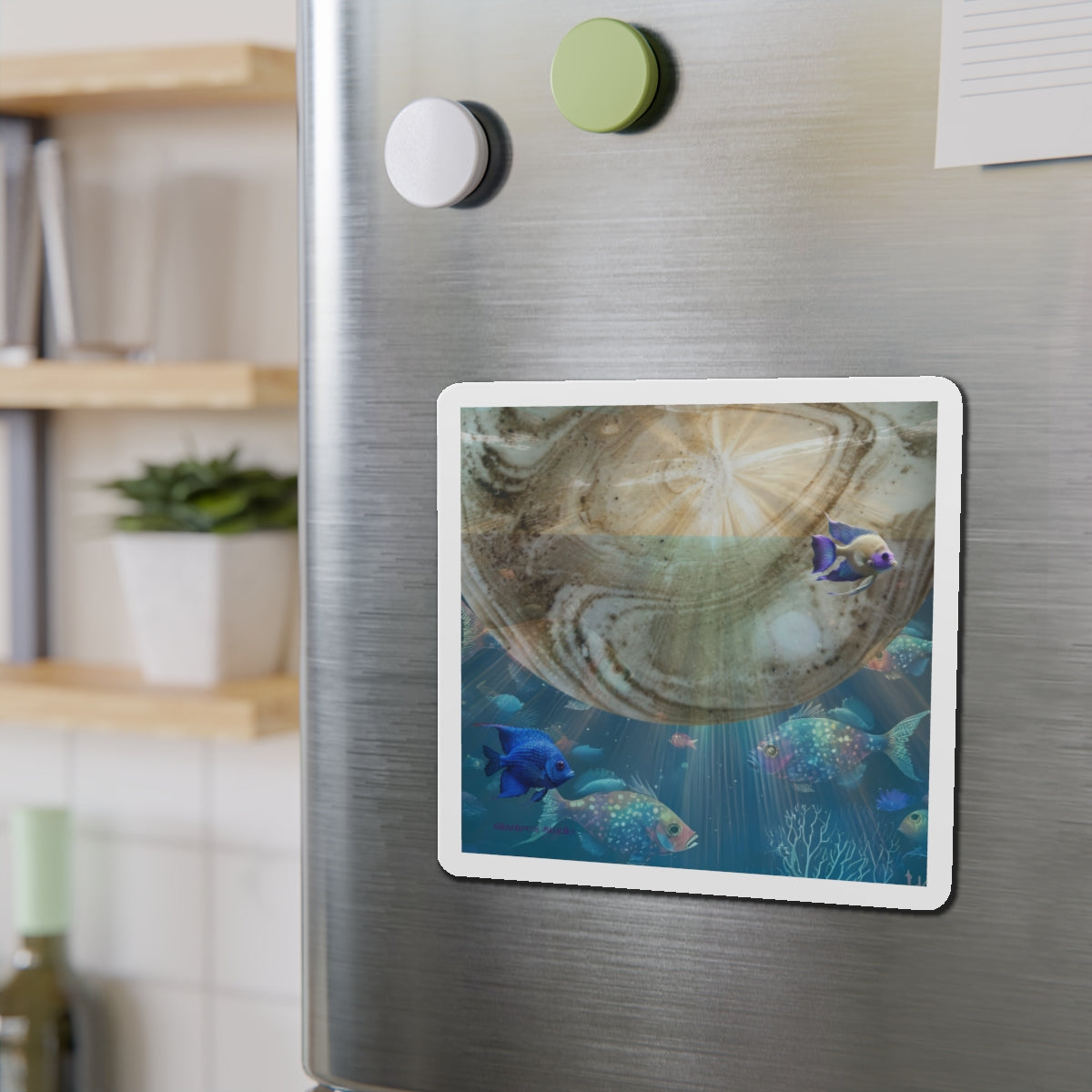 Underwater Scene Die-Cut Magnet - Ocean Vibes Home Decor