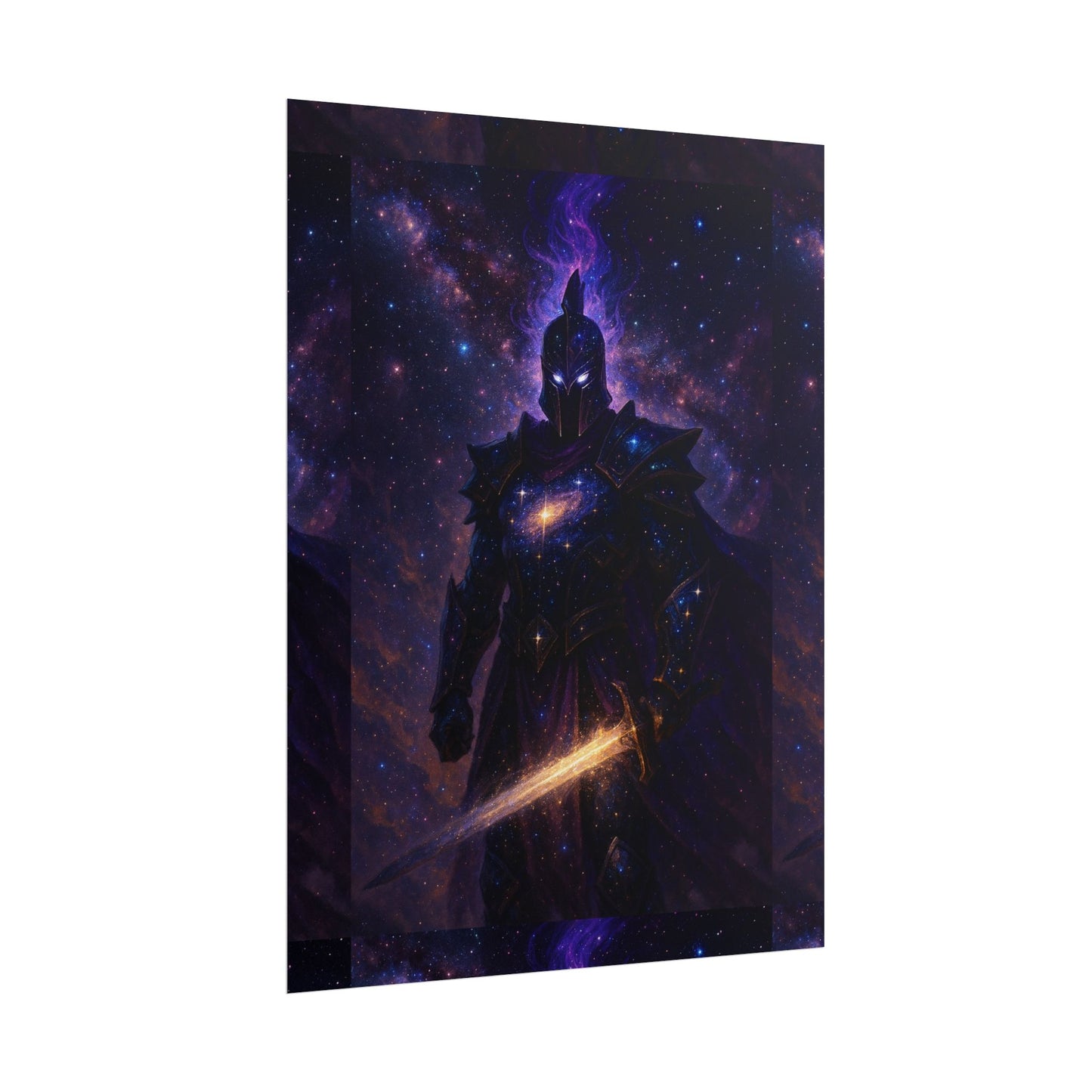 Cosmic Warrior Rolled Posters, Fantasy Wall Art, Space Decor, Home Aesthetic, Gift for Gamers and Sci-Fi Lovers