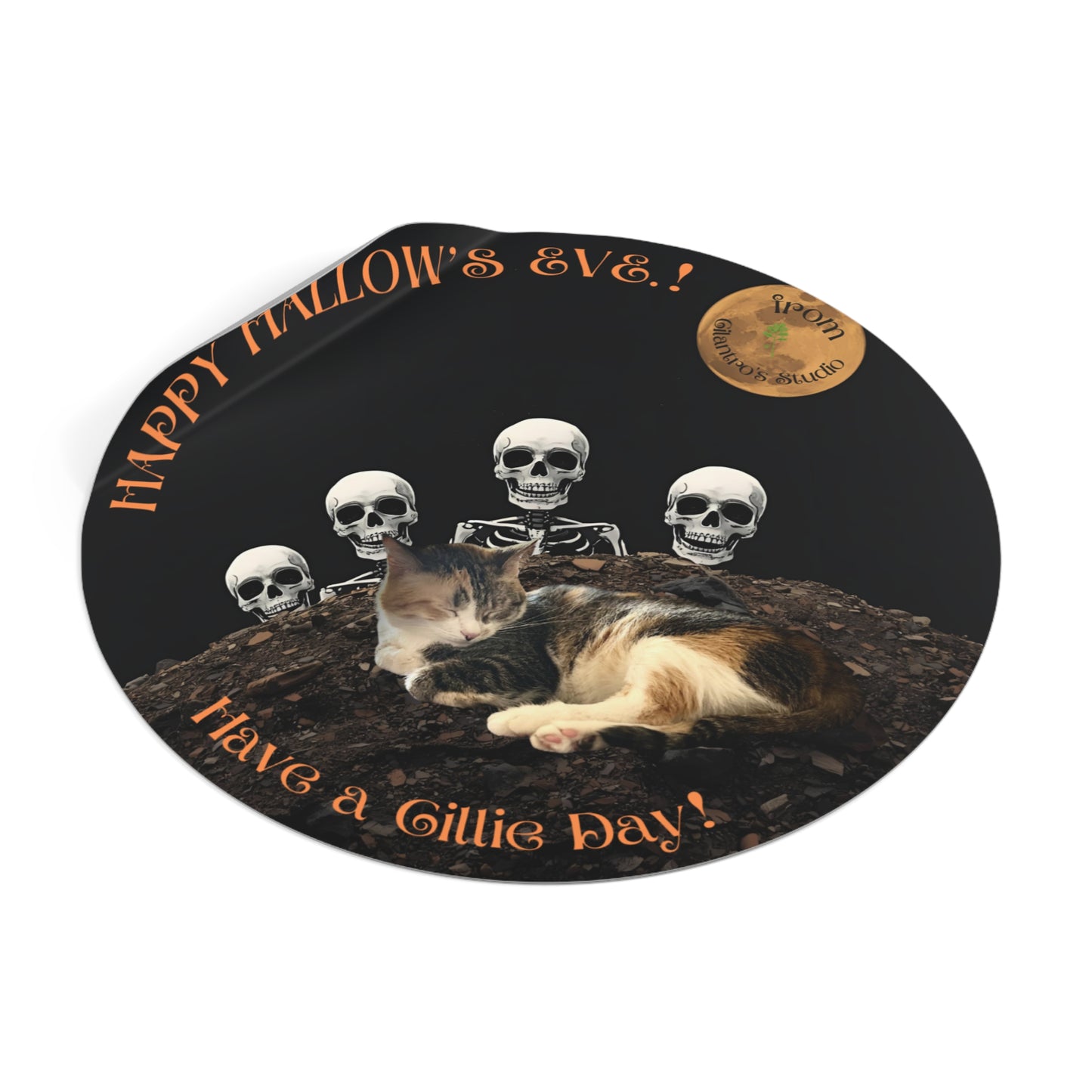 Happy Hallow's Eve.!! Halloween Cat Stickers, Spooky Vinyl Decals, Home Decor, Gift for Cat Lovers, Trick or Treat, Fall Celebration