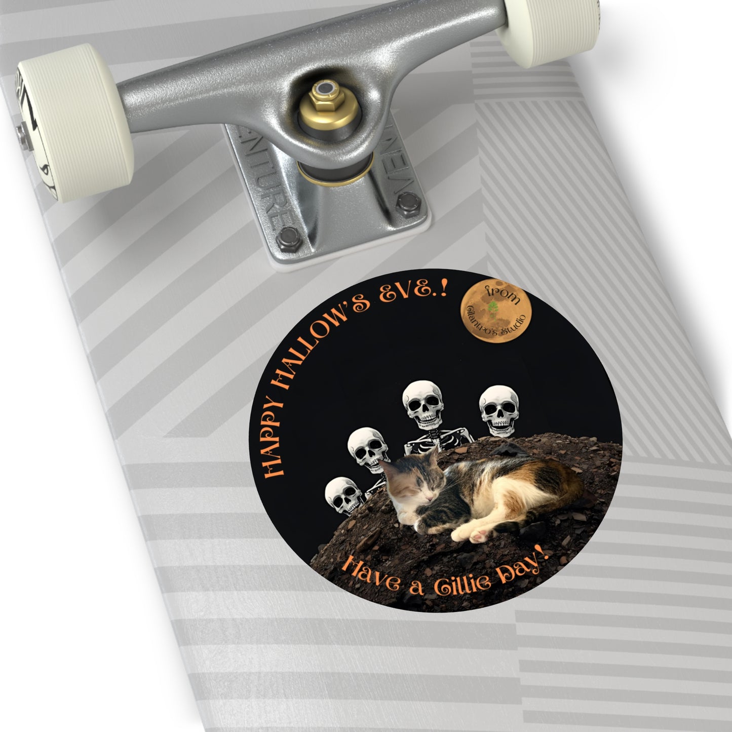 Happy Hallow's Eve.!! Halloween Cat Stickers, Spooky Vinyl Decals, Home Decor, Gift for Cat Lovers, Trick or Treat, Fall Celebration