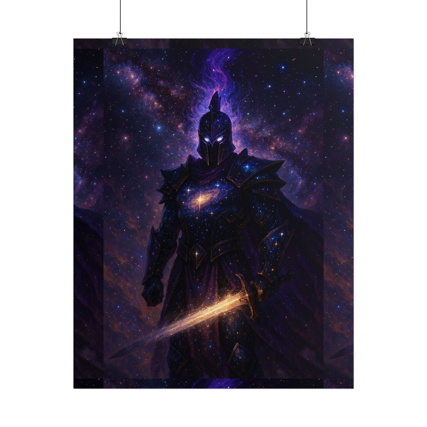 Cosmic Warrior Rolled Posters, Fantasy Wall Art, Space Decor, Home Aesthetic, Gift for Gamers and Sci-Fi Lovers
