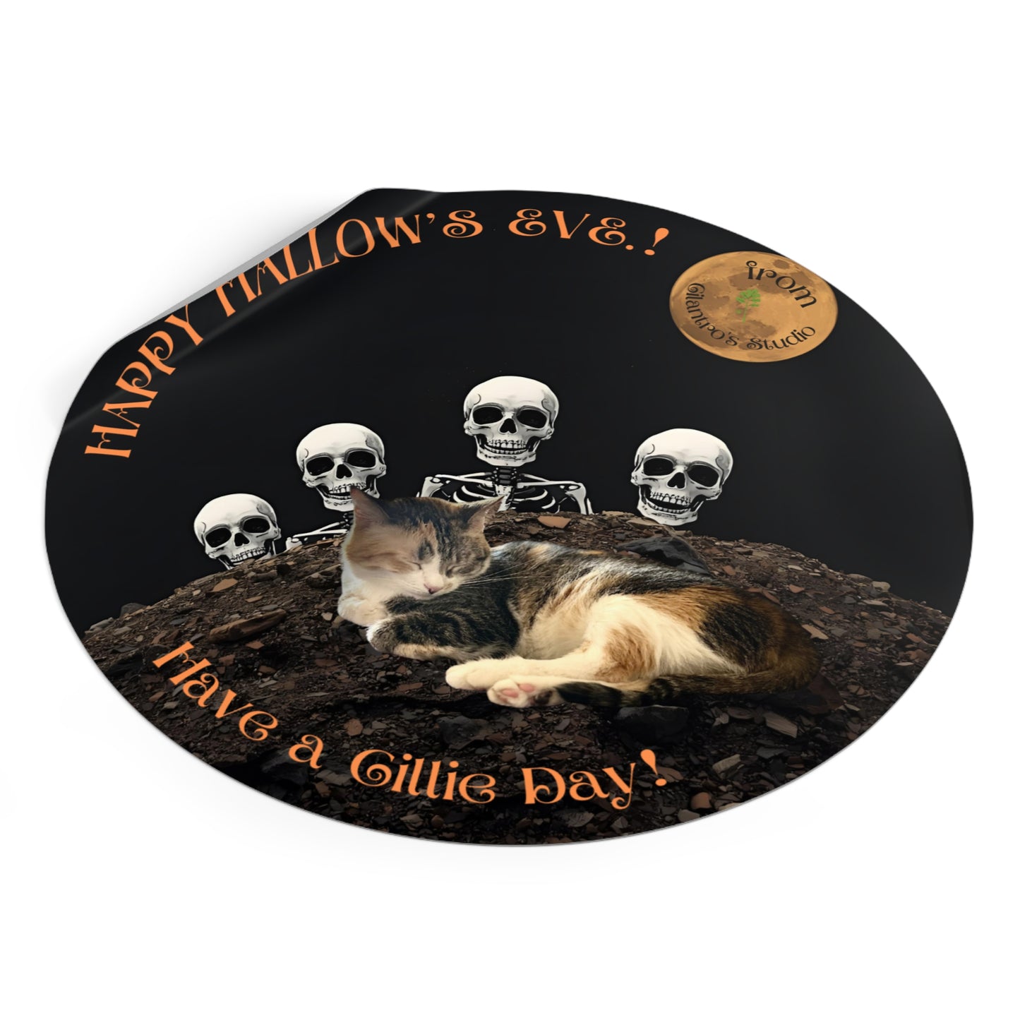 Happy Hallow's Eve.!! Halloween Cat Stickers, Spooky Vinyl Decals, Home Decor, Gift for Cat Lovers, Trick or Treat, Fall Celebration