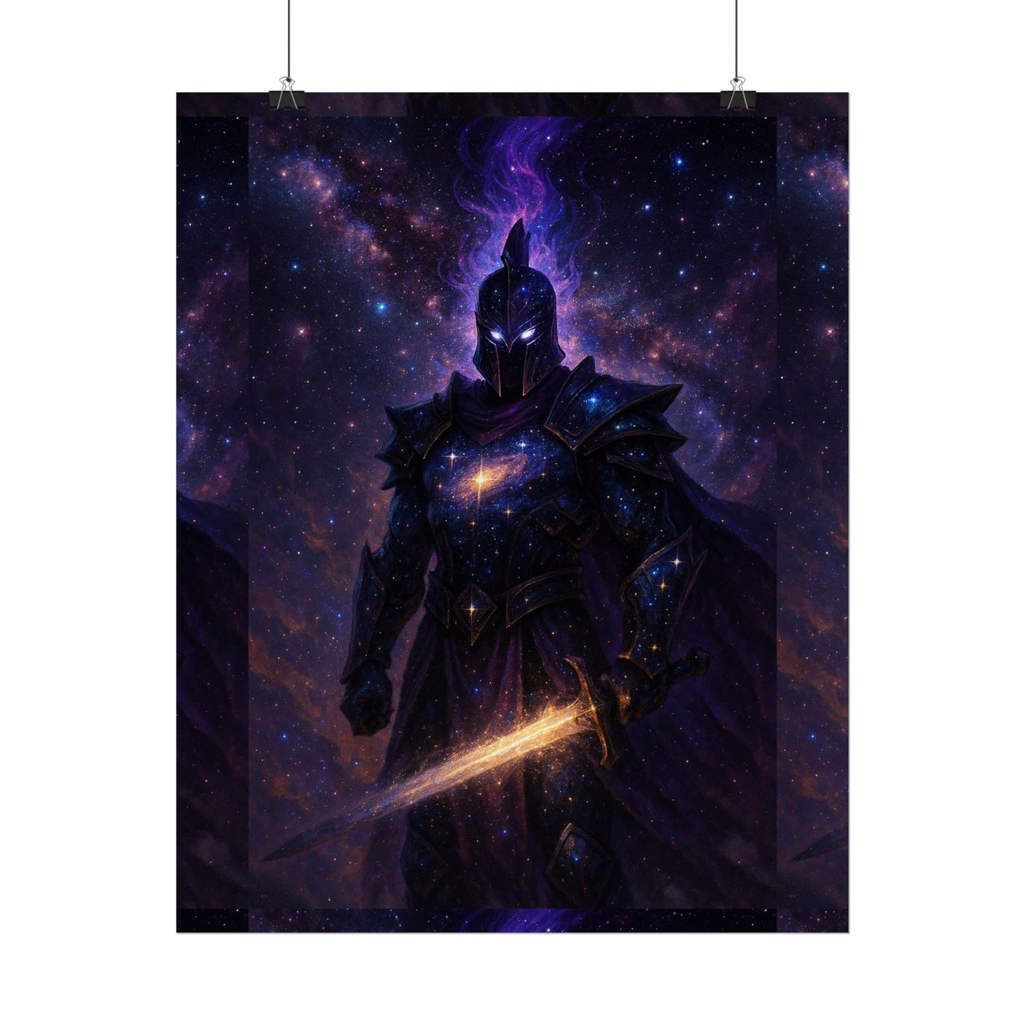 Cosmic Warrior Rolled Posters, Fantasy Wall Art, Space Decor, Home Aesthetic, Gift for Gamers and Sci-Fi Lovers