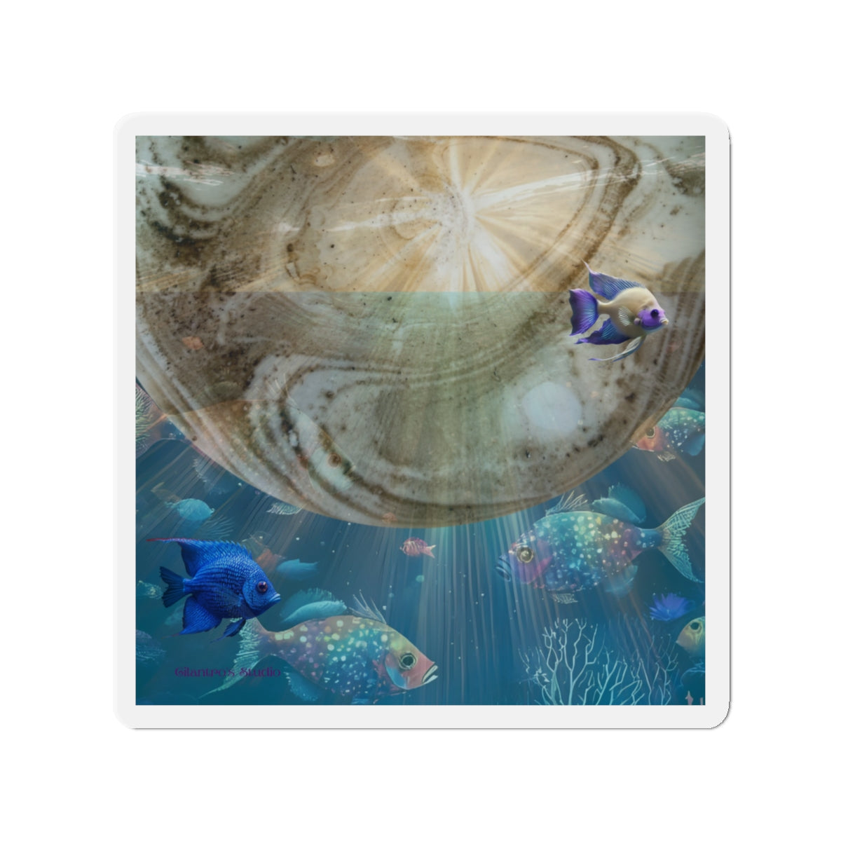 Underwater Scene Die-Cut Magnet - Ocean Vibes Home Decor