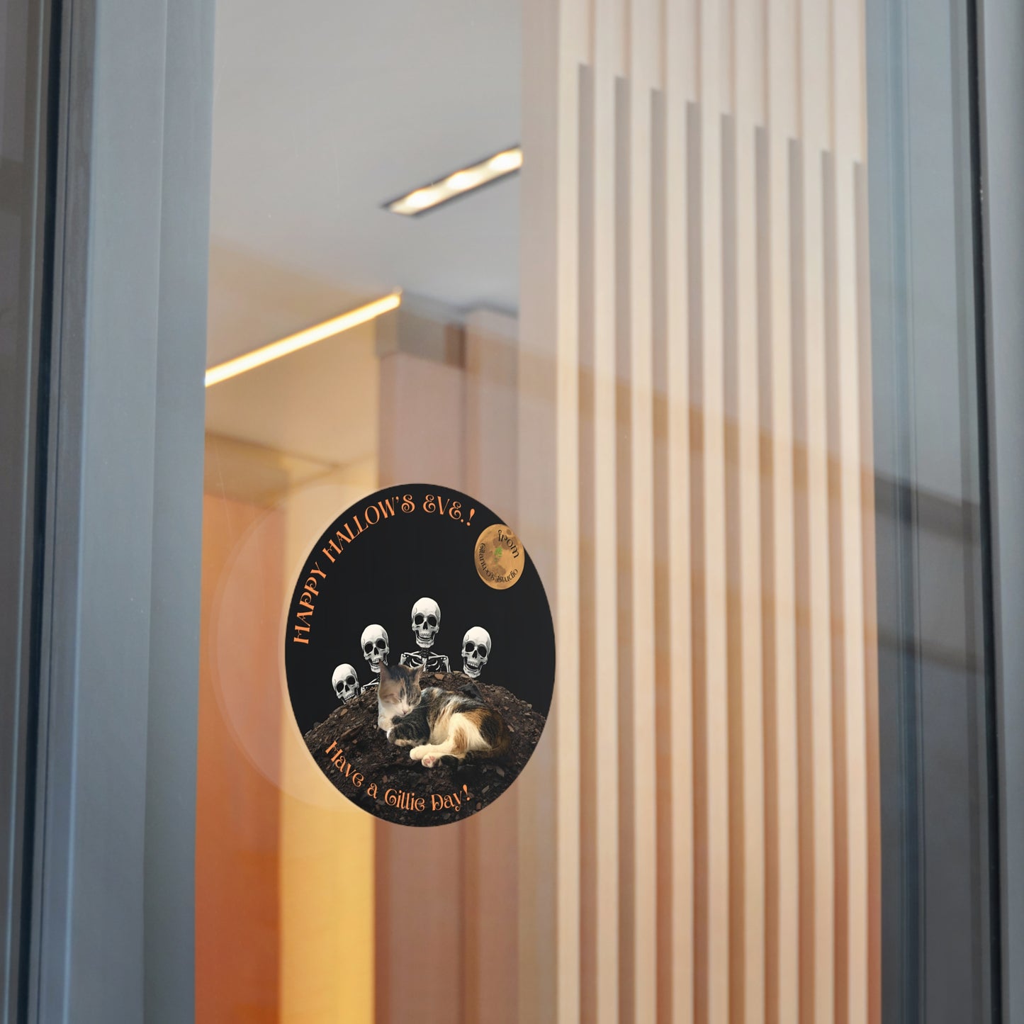 Happy Hallow's Eve.!! Halloween Cat Stickers, Spooky Vinyl Decals, Home Decor, Gift for Cat Lovers, Trick or Treat, Fall Celebration